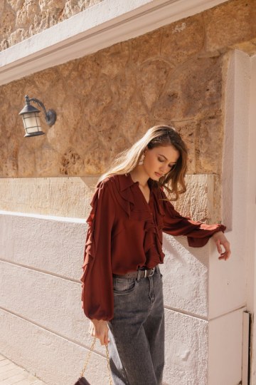 Πουκάμισο εκάι με βολάν - 