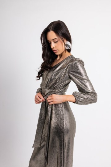 Ολόσωμη μεταλιζέ άνετη φόρμα μαύρη - 