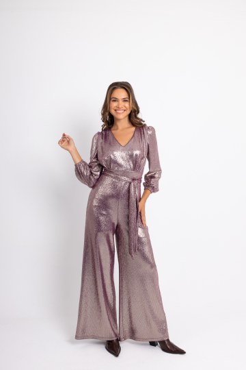 Ολόσωμη μεταλιζέ άνετη φόρμα μπορτνώ