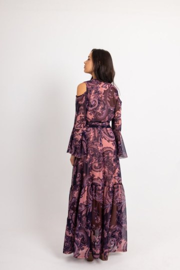 Σετ με σχέδια από λαχούρια και χρυσοκλωστή magenta - 