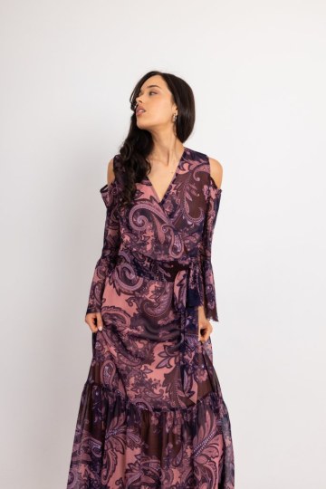 Σετ με σχέδια από λαχούρια και χρυσοκλωστή magenta - 