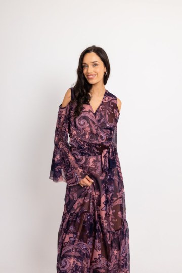 Σετ με σχέδια από λαχούρια και χρυσοκλωστή magenta - 