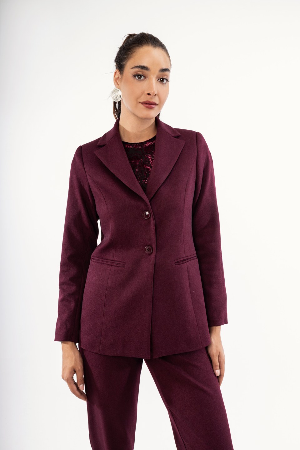 Σακάκι με δυο κουμπιά μπορντώ