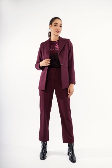 Σακάκι με δυο κουμπιά μπορντώ - 