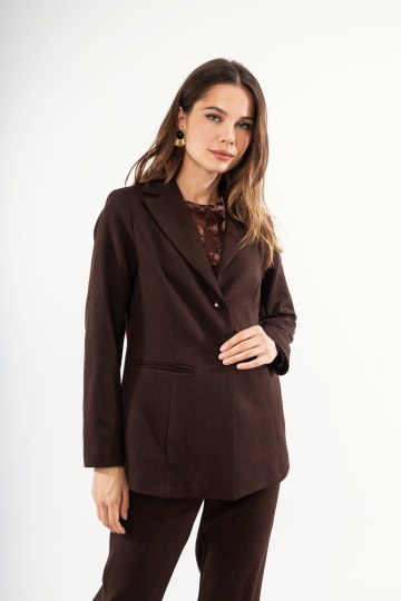 Σακάκι με δυο κουμπιά καφέ