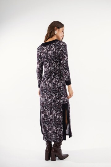 Φόρεμα μπορντώ midi εμπριμέ  - 