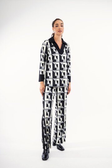 Σετ με γεωμετρικό μοτίβο μαύρο