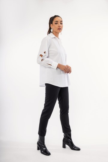 Πουκάμισο λευκό με ανοίγματα