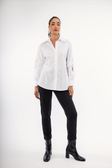 Πουκάμισο λευκό με ανοίγματα - 