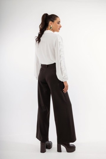 Πουκάμισο λευκό με βολάν - 