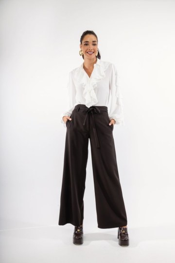 Πουκάμισο λευκό με βολάν - 