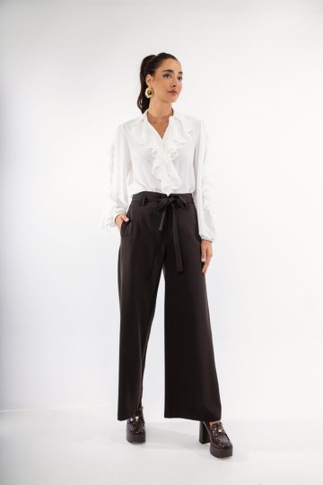 Πουκάμισο λευκό με βολάν - 