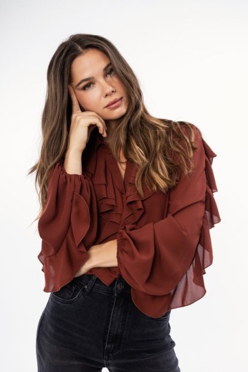 Πουκάμισο εκάι με βολάν - 