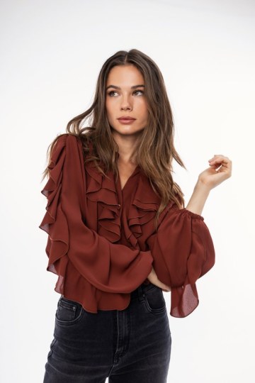 Πουκάμισο εκάι με βολάν - 