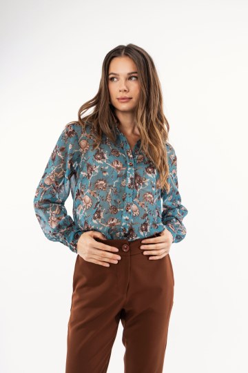 Πουκάμισο πετρόλ φλοράλ