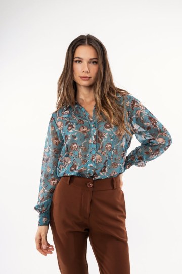 Παντελόνι ψηλόμεσο εκαί με κουμπί και κόψιμο στο κάτω μέρος - 