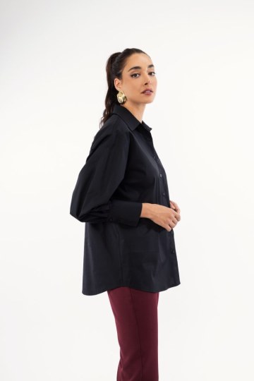 Παντελόνι ψηλόμεσο με κουμπί και κόψιμο στο κάτω μέρος μπορντώ - 