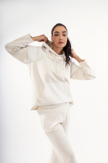  Παντελόνι εκρού με strass - 