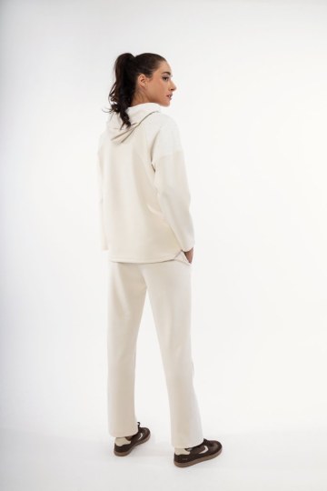 Φούτερ-Μπλούζα εκρού με strass - 