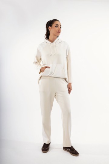 Φούτερ-Μπλούζα εκρού με strass - 