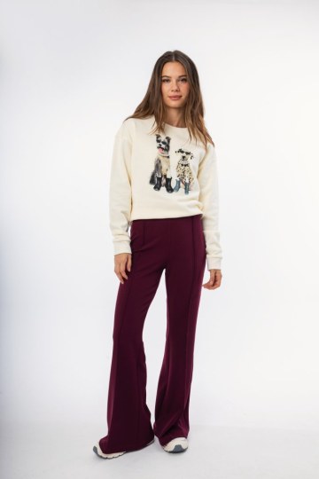 Μπλούζα -Φούτερ εκρού με σχέδιο σκυλάκια - 