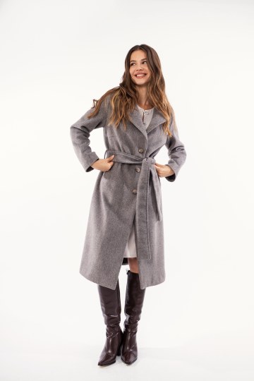 Παλτό πούρο με ζώνη και γιακά