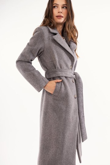 Παλτό πούρο με ζώνη και γιακά - 