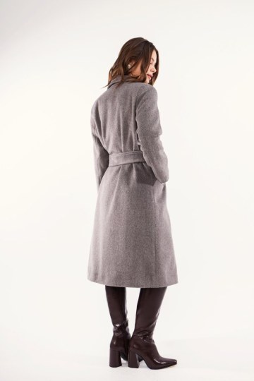 Παλτό πούρο με ζώνη και γιακά - 