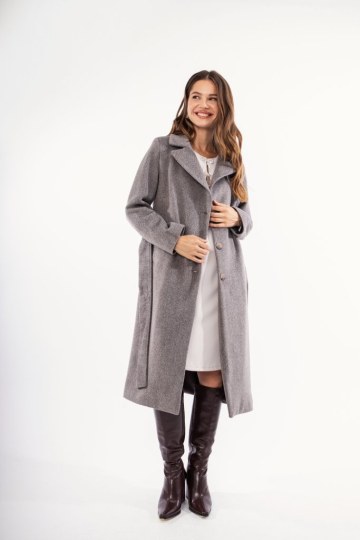 Παλτό πούρο με ζώνη και γιακά - 