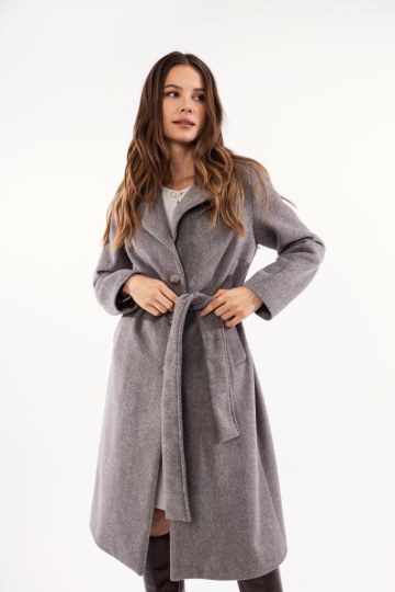 Παλτό πούρο με ζώνη και γιακά - 