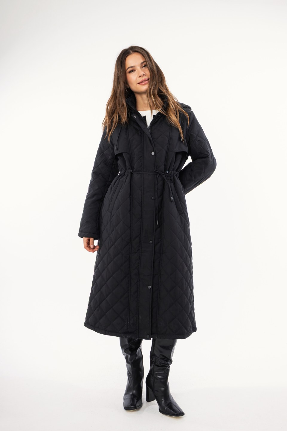 Μπουφάν μαύρο καπιτονέ με φερμουάρ και κουμπιά