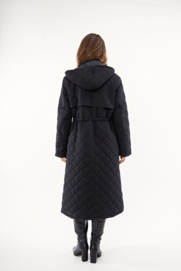 Μπουφάν μαύρο καπιτονέ με φερμουάρ και κουμπιά - 