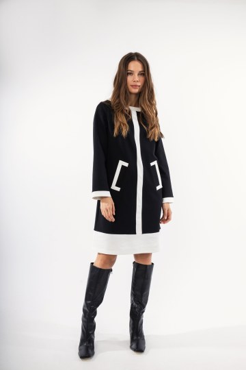 Φόρεμα μαύρο με ιδιαίτερο σχέδιο και διχρωμία