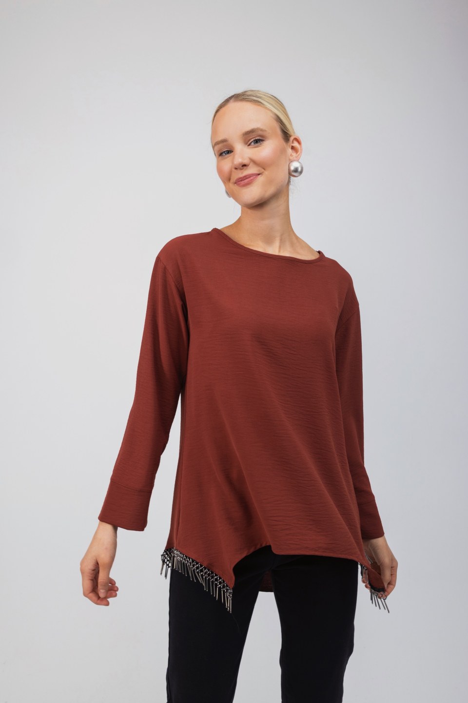 Μπλούζα εκάι με κρόσσια