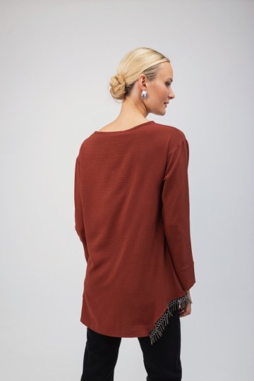 Μπλούζα εκάι με κρόσσια - 