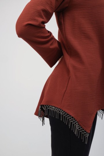 Μπλούζα εκάι με κρόσσια - 