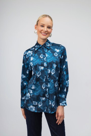 Πουκάμισο μπλε φλοράλ