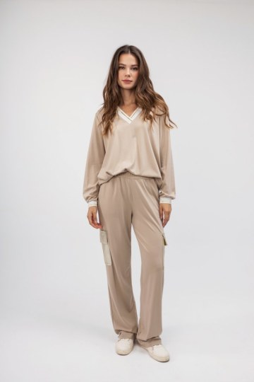 Παντελόνι - Φόρμα μπεζ με τσέπες - 