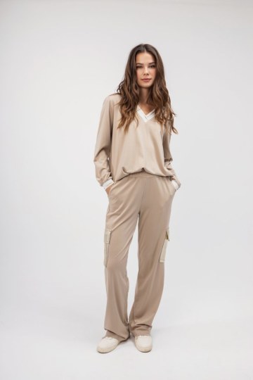 Παντελόνι - Φόρμα μπεζ με τσέπες - 