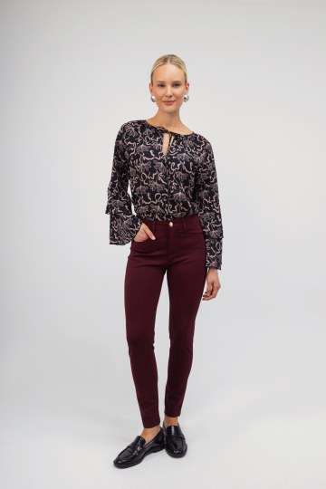 Παντελόνι υφασμάτινο μπορντώ