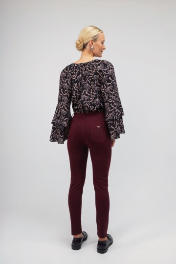 Παντελόνι υφασμάτινο μπορντώ ελαστικό - 