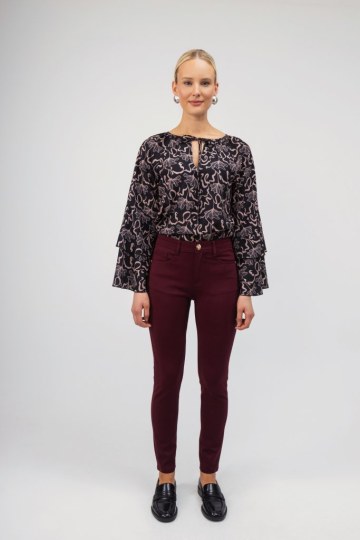 Παντελόνι υφασμάτινο μπορντώ ελαστικό - 