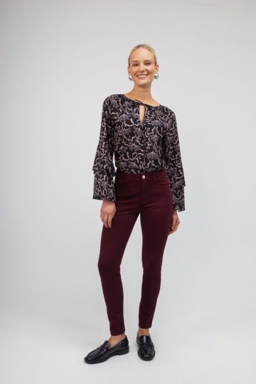 Παντελόνι υφασμάτινο μπορντώ ελαστικό - 