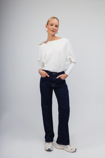 Τζιν Παντελόνι σκρού μπλε ίσια γραμμή