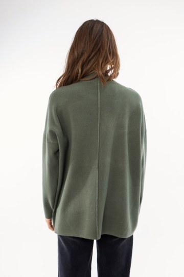 Πουλόβερ ζιβάγκο χακί με τσέπες - 