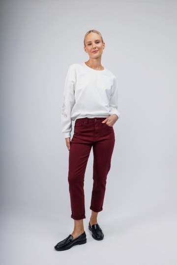 Παντελόνι μπορντώ σε mum fit γραμμή - 