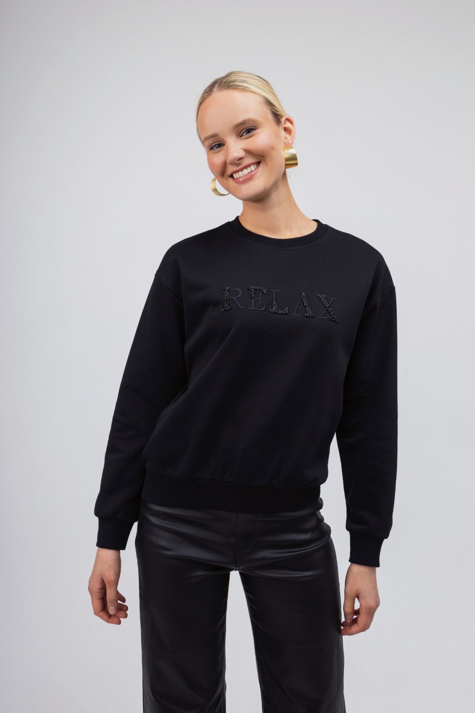 Πουλόβερ - Φούτερ μαύρο Relax