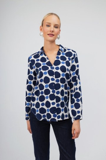Πουκάμισο μπλε με πουά σχέδιο - 