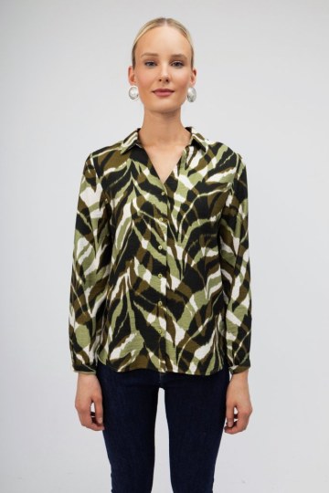 Πουκάμισο πράσινο εμπριμέ - 