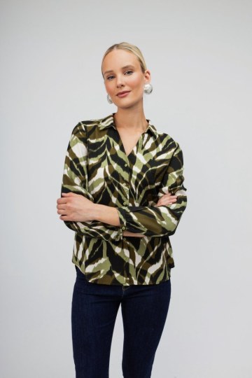 Πουκάμισο πράσινο εμπριμέ - 